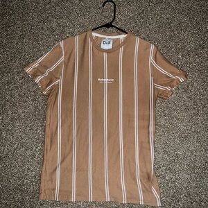 D&F Ricky Singh Vintage OG Tan White Striped T Shirt